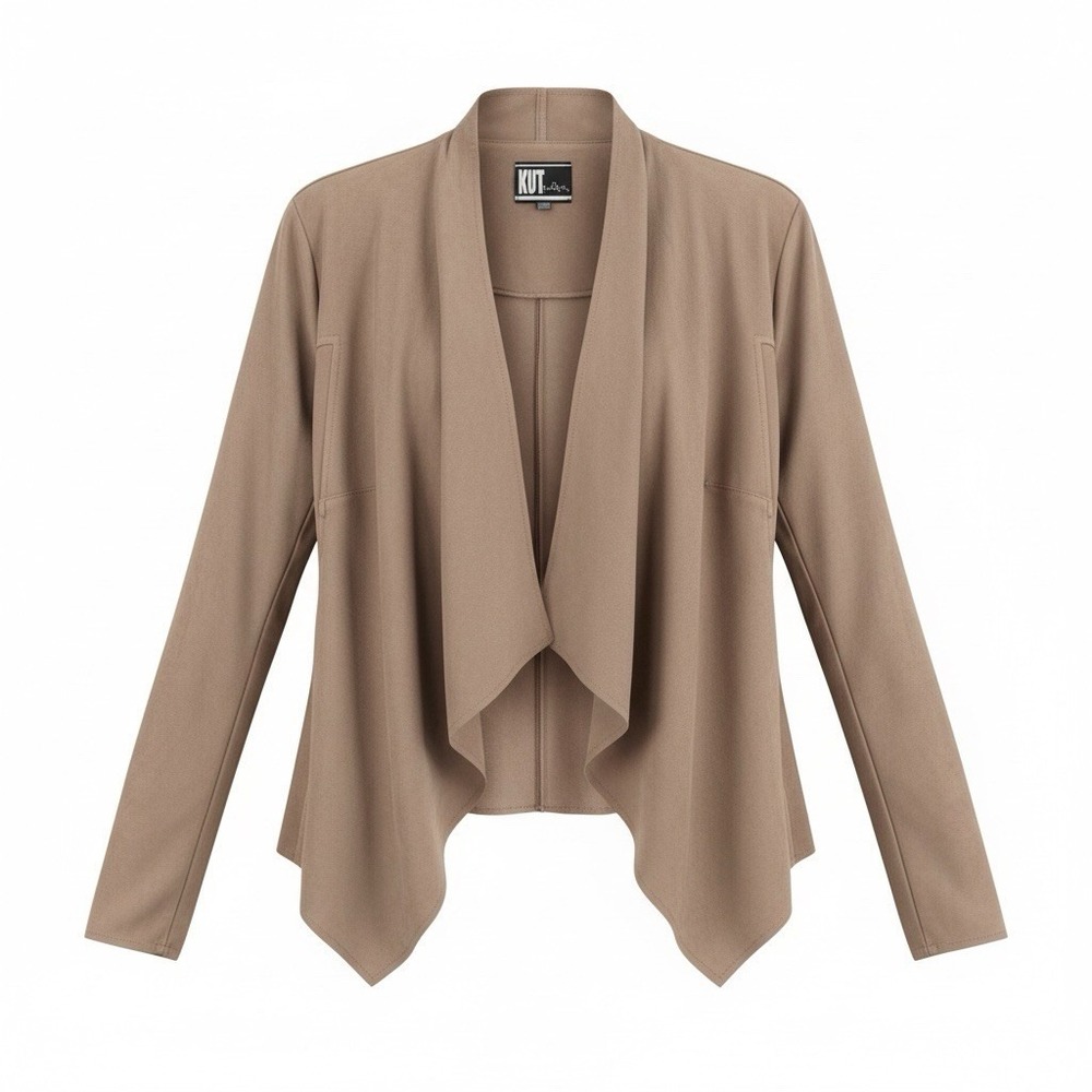 KUT from‎ the Kloth Faux Suede Waterfall Drape Front Jacket M